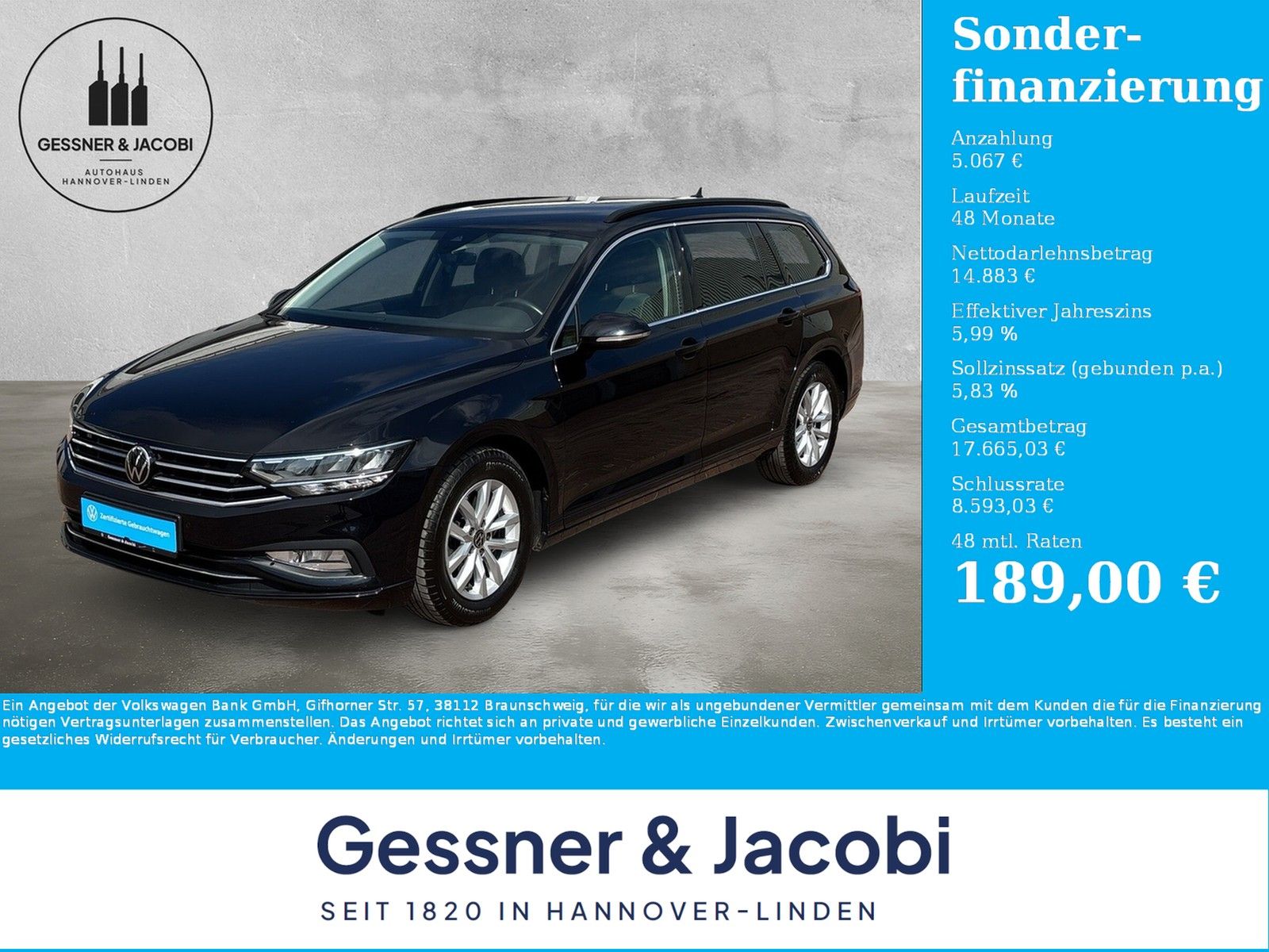 Fahrzeugabbildung Volkswagen Passat Variant Business 2.0 TDI DSG AHK RFK