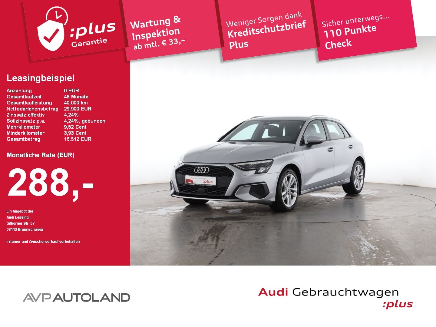 Audi A3 Sportback 30 TDI KAMERA 8-fach bereift