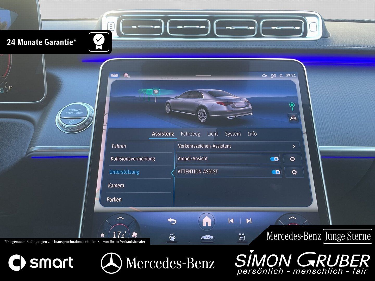 Fahrzeugabbildung Mercedes-Benz S 350 d 4M 20"AMG Burm Pano Aktiv Ambi Guard 360