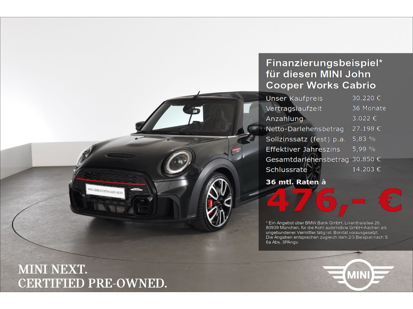 MINI John Cooper Works Cabrio JCW Trim Lenkradheizung