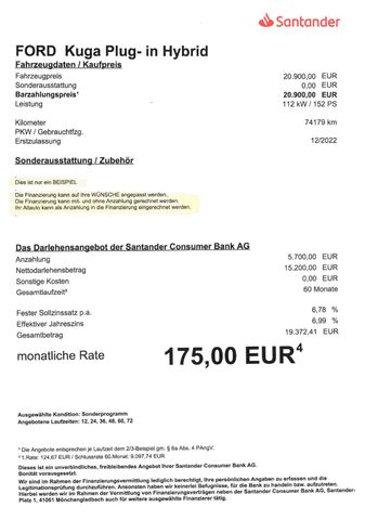 Fahrzeugabbildung Ford Kuga Plug-In Hybrid Cool & Connect