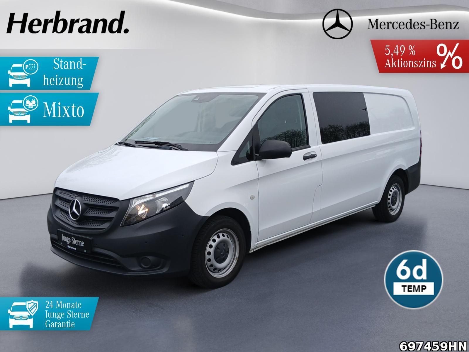 MERCEDES-BENZ Vito 110 CDI Mixto XXL 6-G*AHK*Tempo*Standh*Rega
