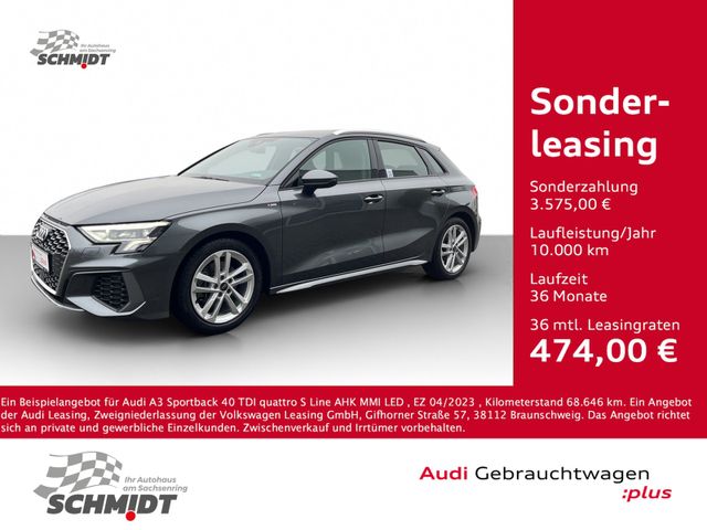 Audi A3 Sportback 40 TDI quattro S Line AHK MMI LED