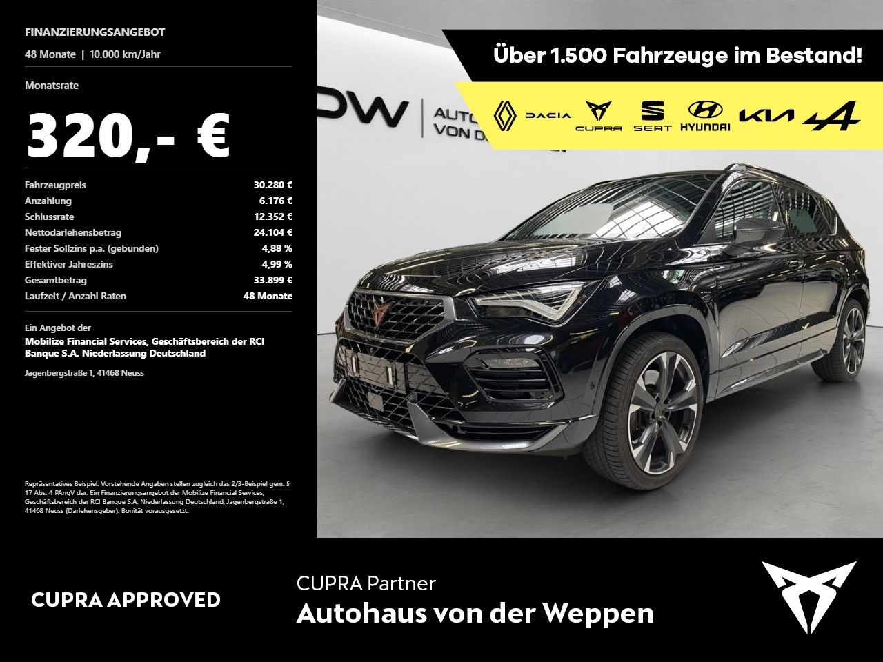Cupra Ateca VZ 4Drive Navi Kamera SHZ Klima Navi