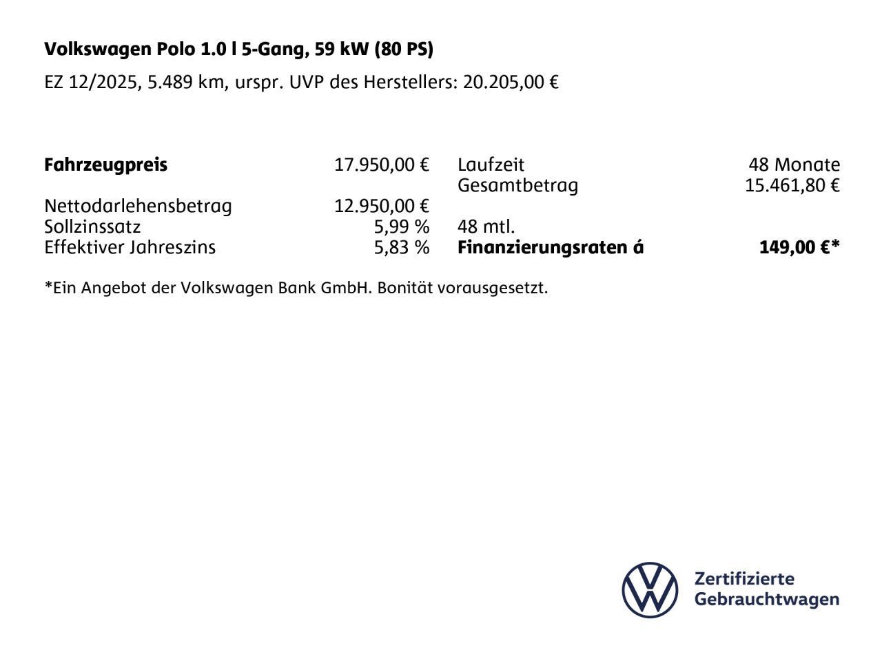 Volkswagen Polo 1.0 l 5-Gang LED Klima imagem 3