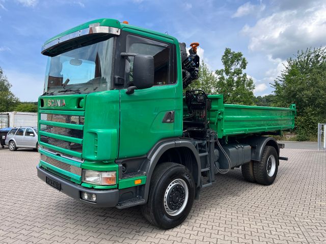 Scania R114/340PS 4x4 Meiller Kipper HIAB 099-2 8mT AHK