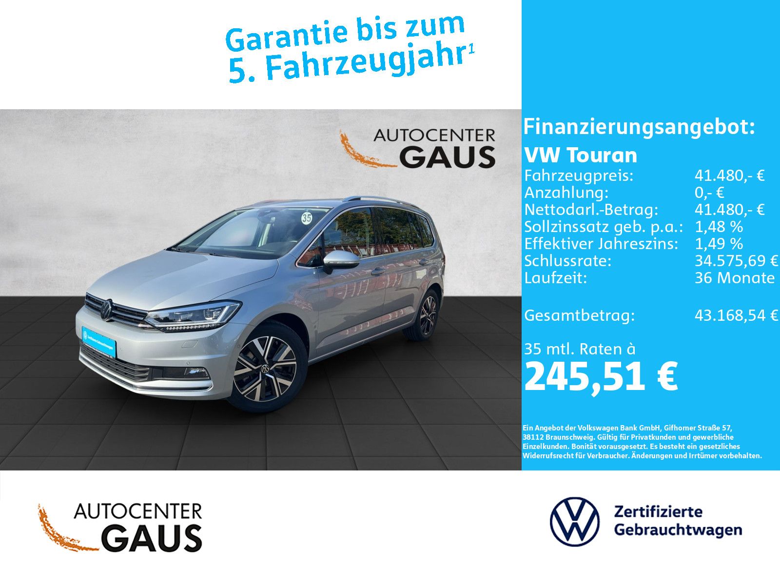 Touran Highline 1.5 TSI DSG AHK*Navi*ACC*Standhz