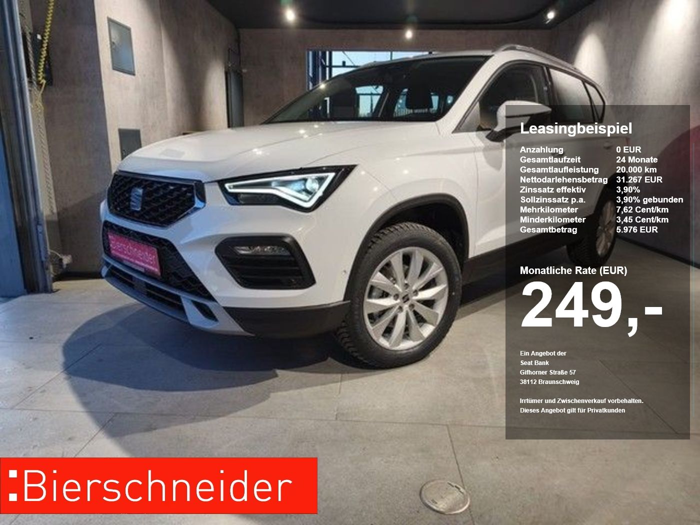 Seat Ateca 1.5 TSI DSG ROAD ab 249.- 1.390 Überführun