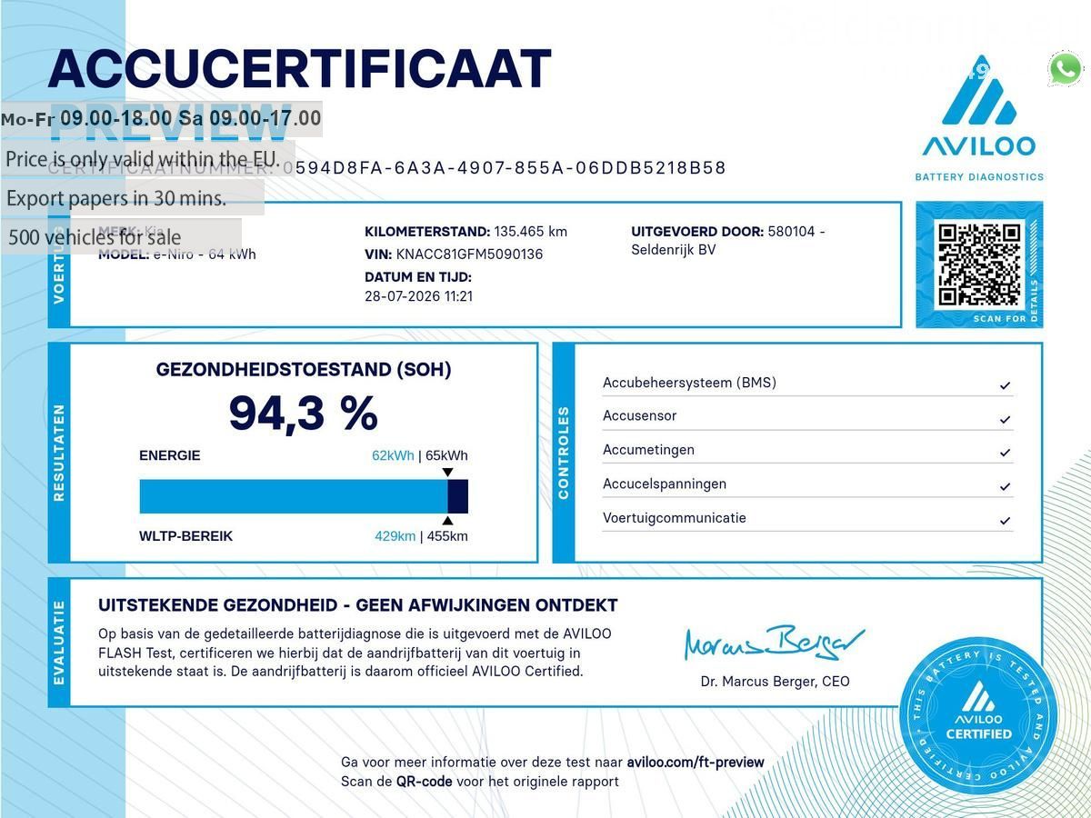 Kia Niro EV e-Niro DynamicPlusLine 64 kWh | SOH 94,3 imagem 3
