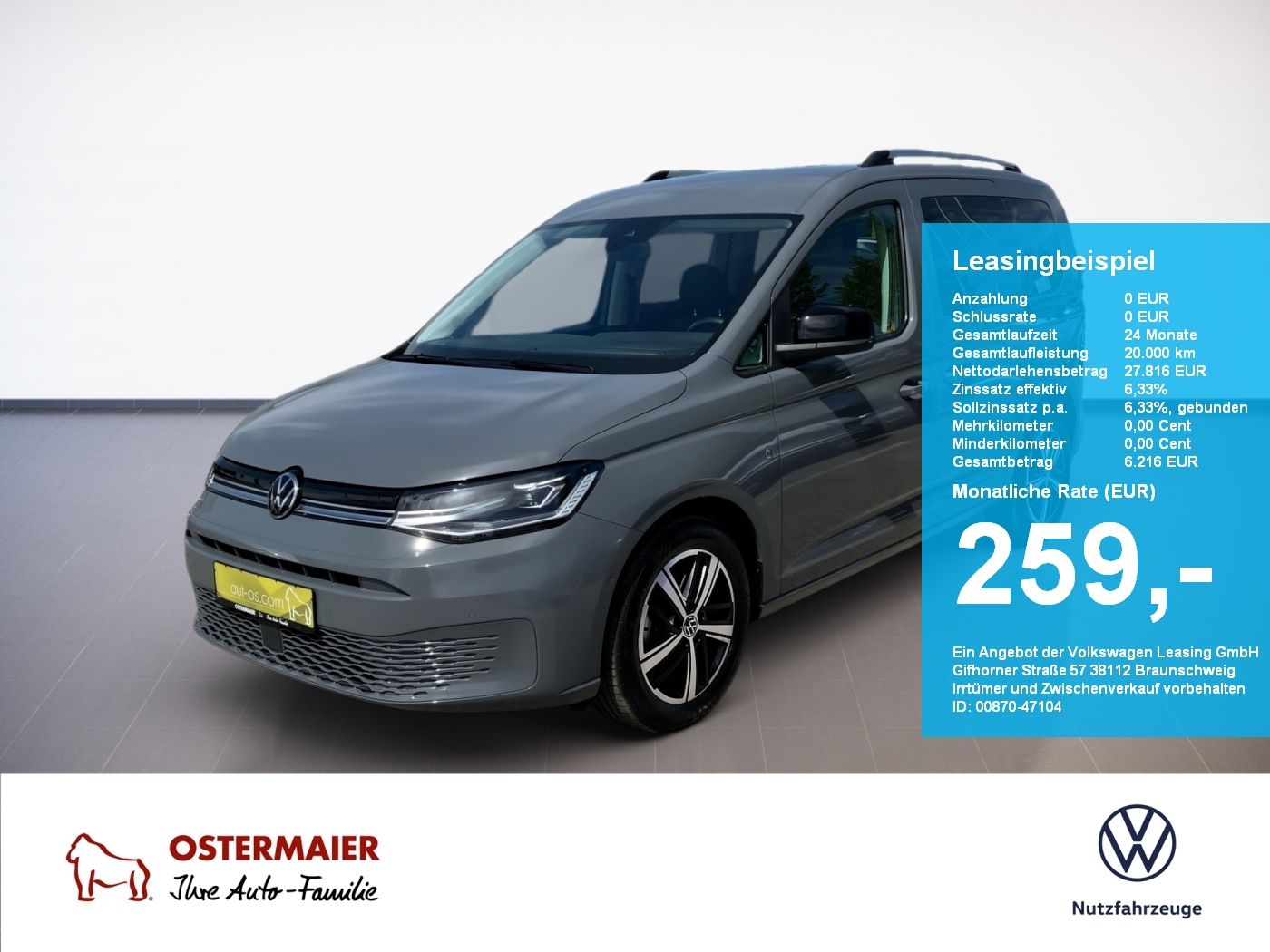 Volkswagen Caddy GOAL 2.0TDI 122PS.DSG.LED.NAVI.CLIMA.PDC