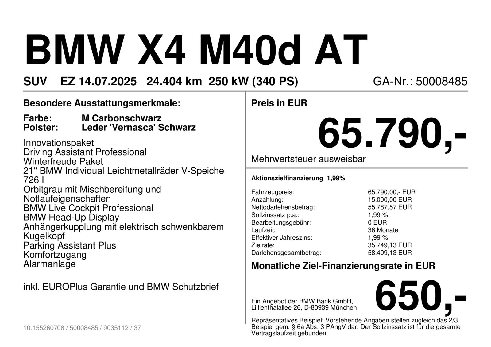 BMW X4 M40d AT Innovationsp. Sport Aut. Standhzg. imagem 2