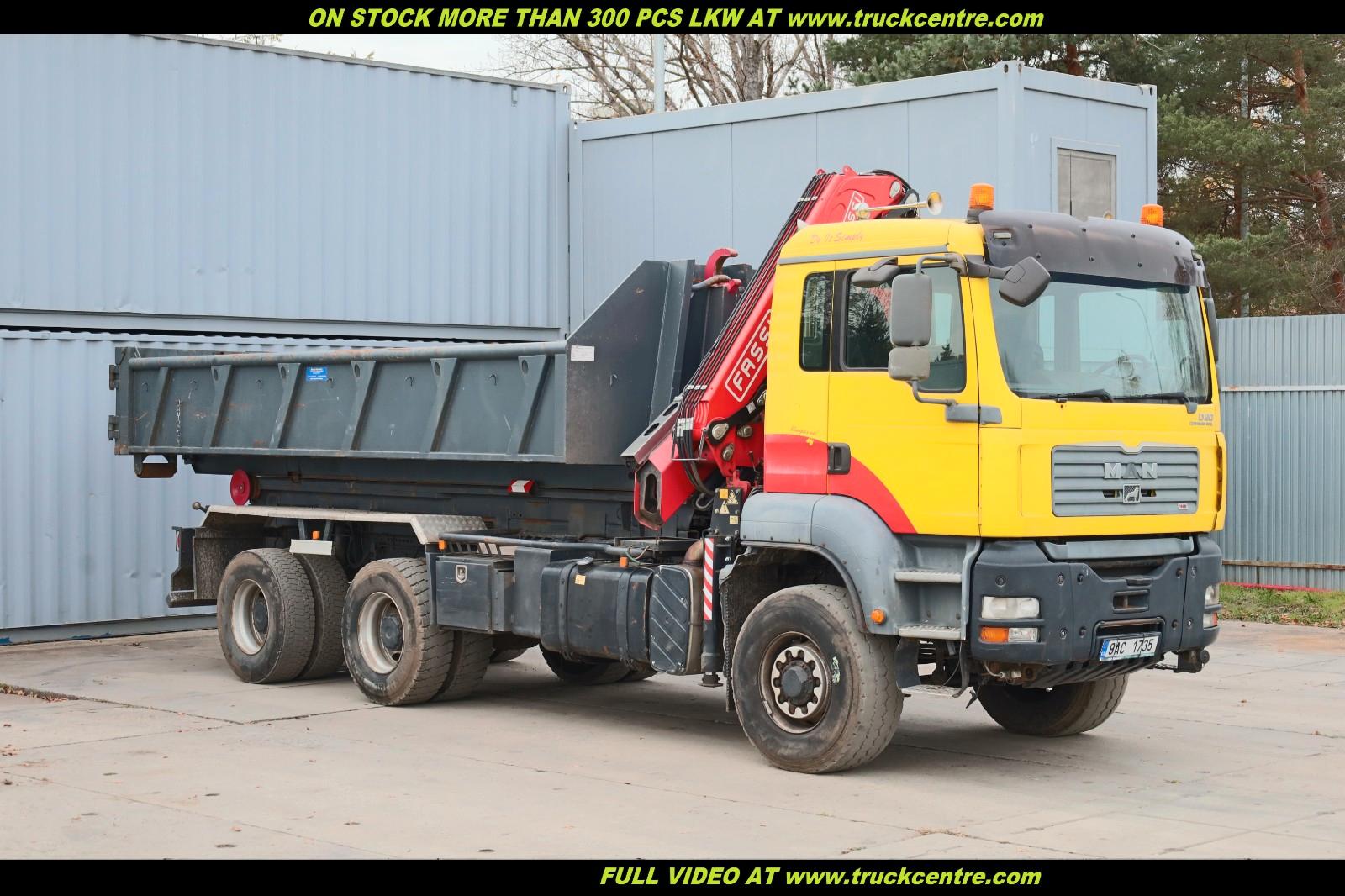 MAN TGA 26.430, 6x6, CRANE FASSI, ROLL-OFF TIPPER