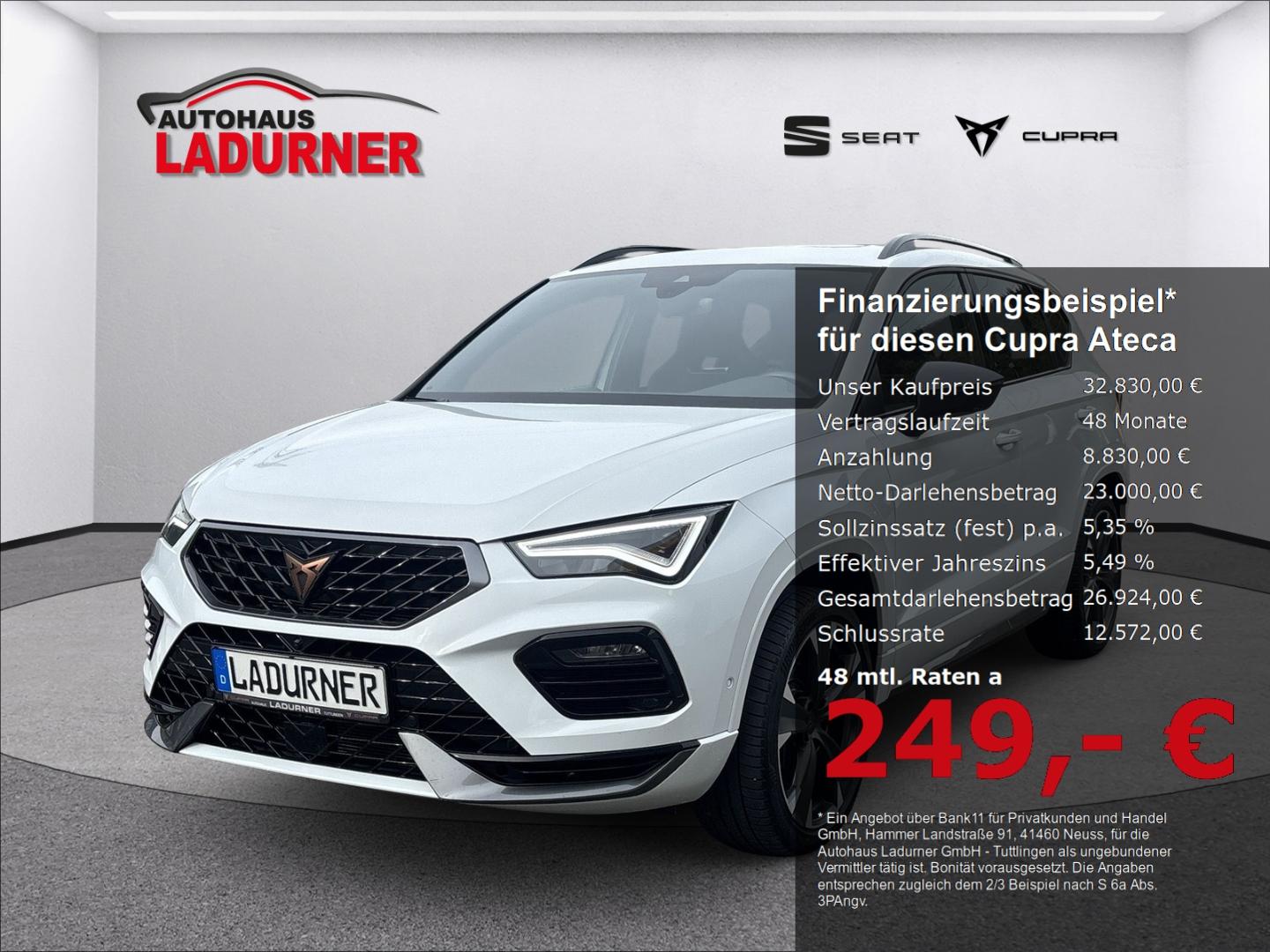 Cupra Ateca *VZ 4Drive+AHK-klappbar+Navi+360 Kamera+LE