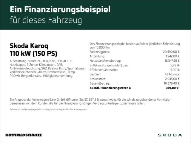 Skoda Karoq 2.0 TDI LED NAVI STHZG AHK SHZ PDC