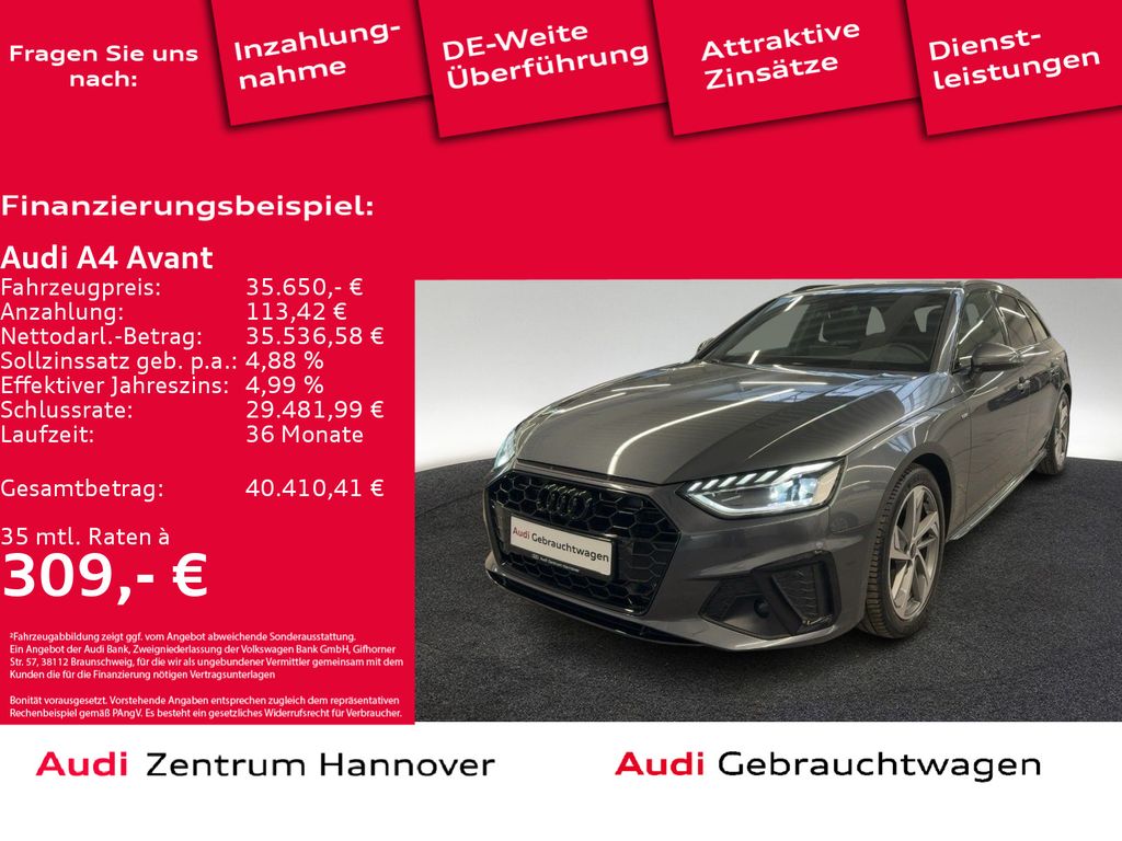 A4 Avant S line 40 TFSI Kamera Navi LED virtual