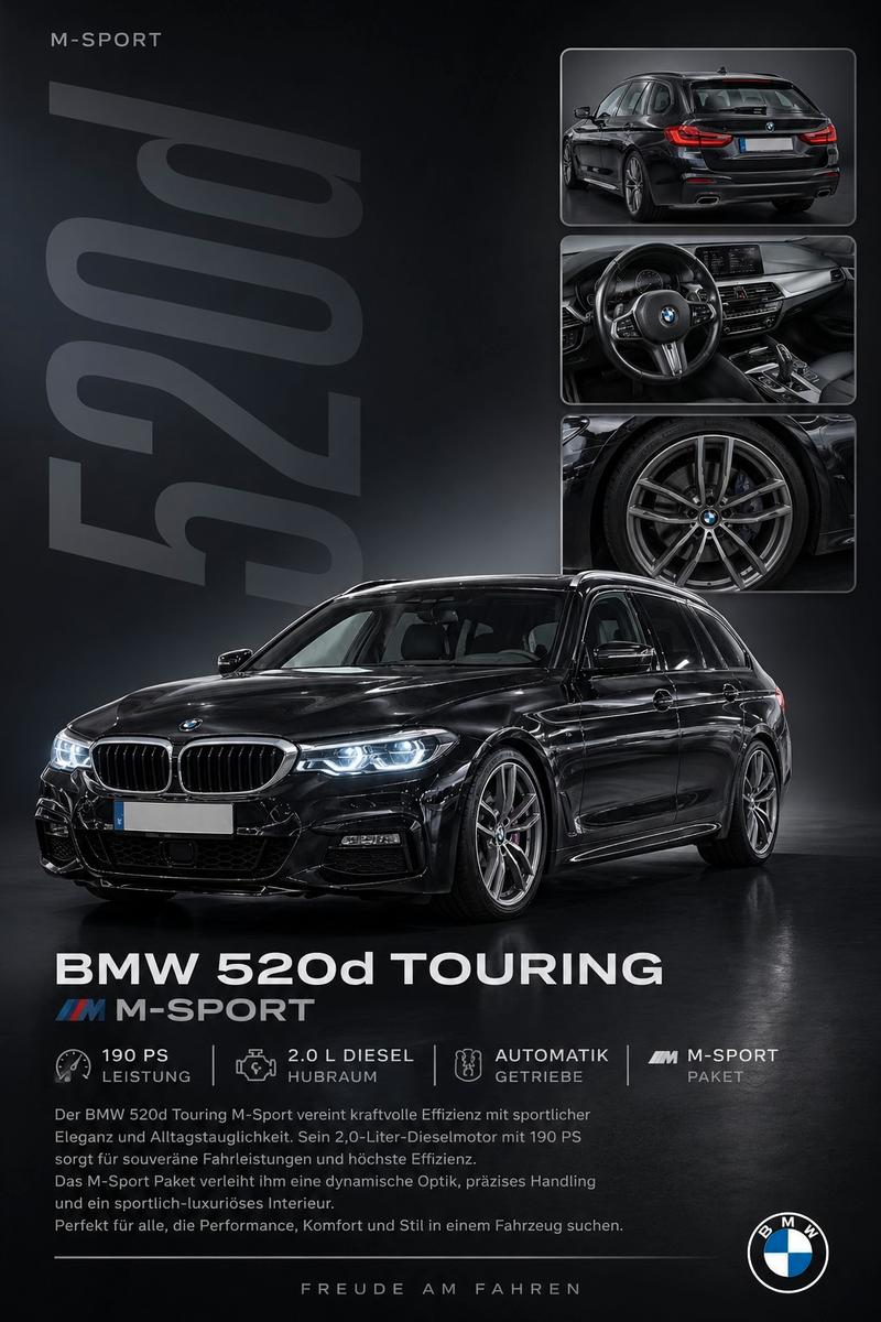 BMW 520d Touring M Sport *A-LED*P-NAV*LEDER*KLIM*AHK