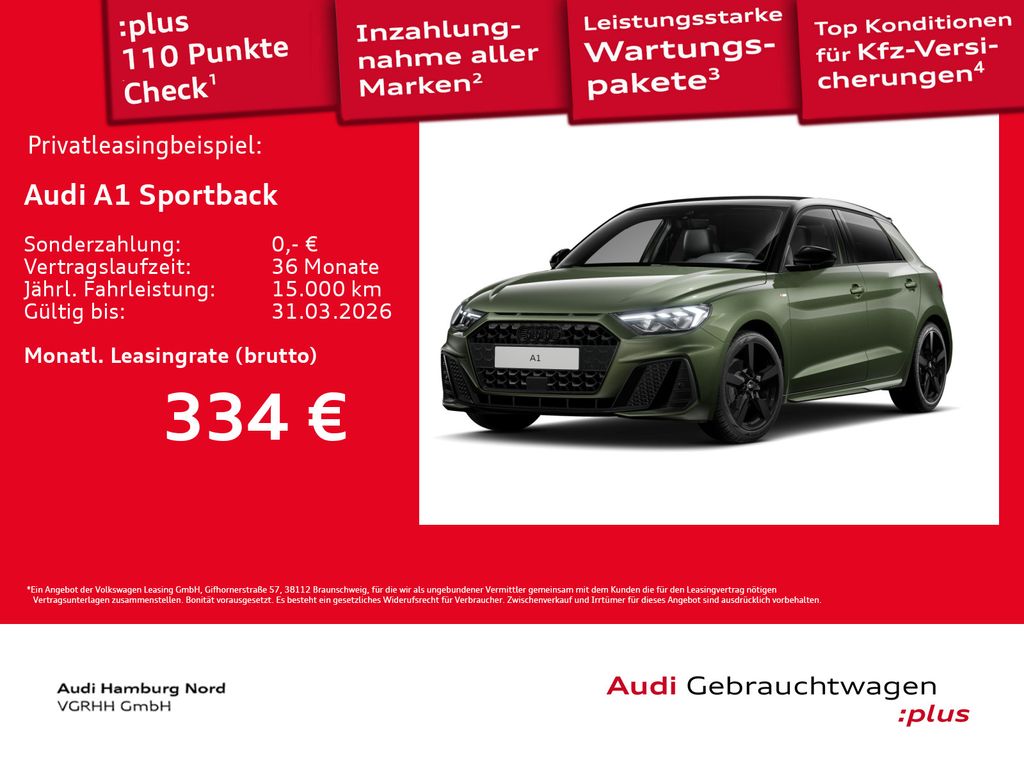 Audi A1 Sportback 30 TFSI S line S tronic S line LED