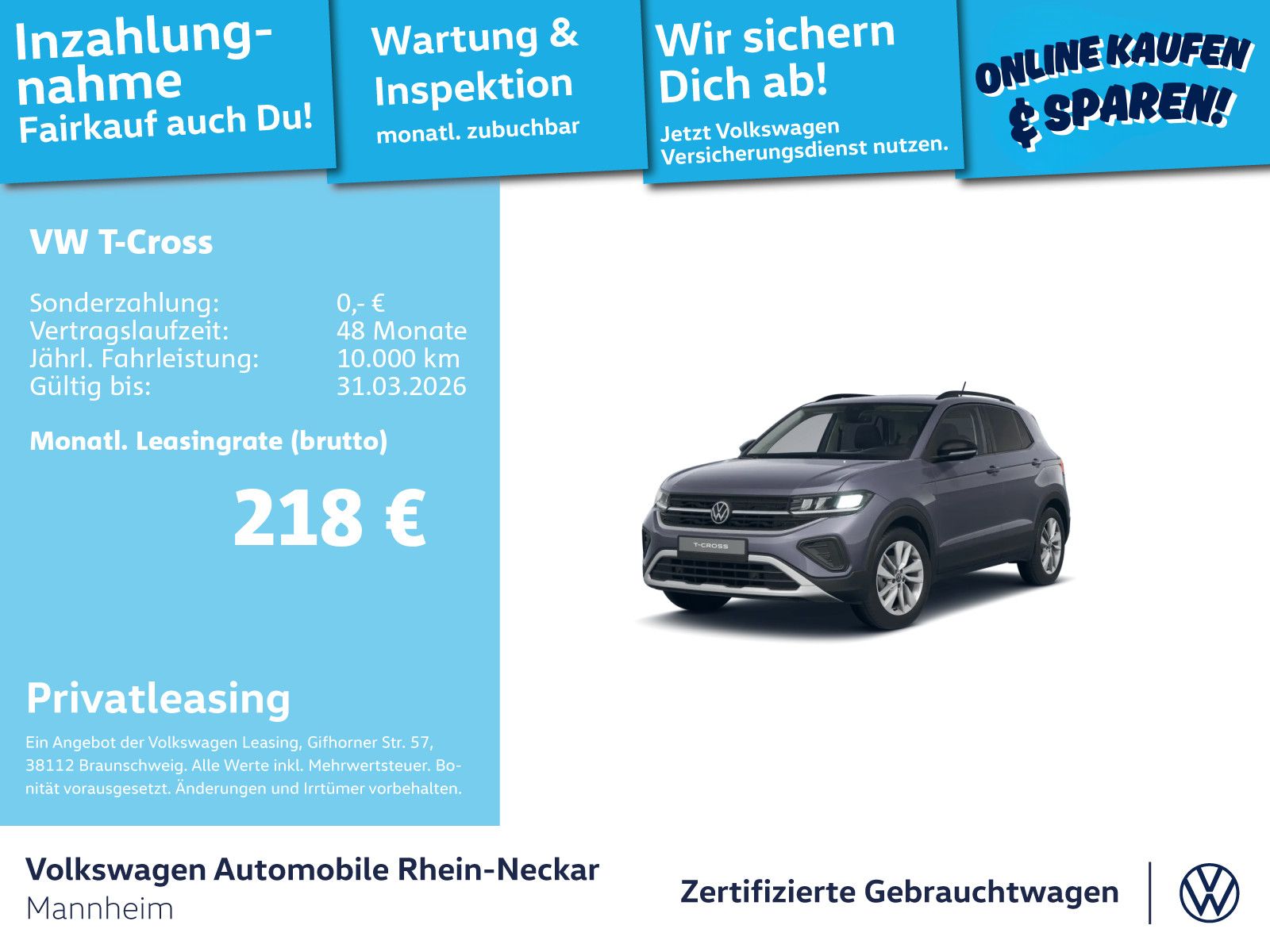 Volkswagen T-Cross 1.0 TSI GOAL Navi PDC LED uvm