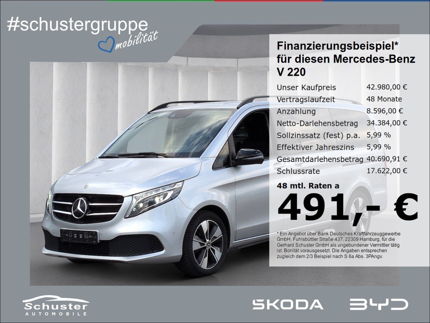 MERCEDES-BENZ V 220 d lang Avantgarde*7-Sitzer AHK LED Leder