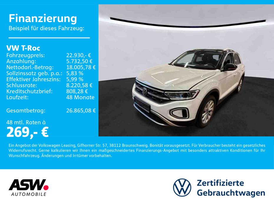Volkswagen TRoc Style 15 TSI DSG LED Navi RFK SHZ ACC 2023