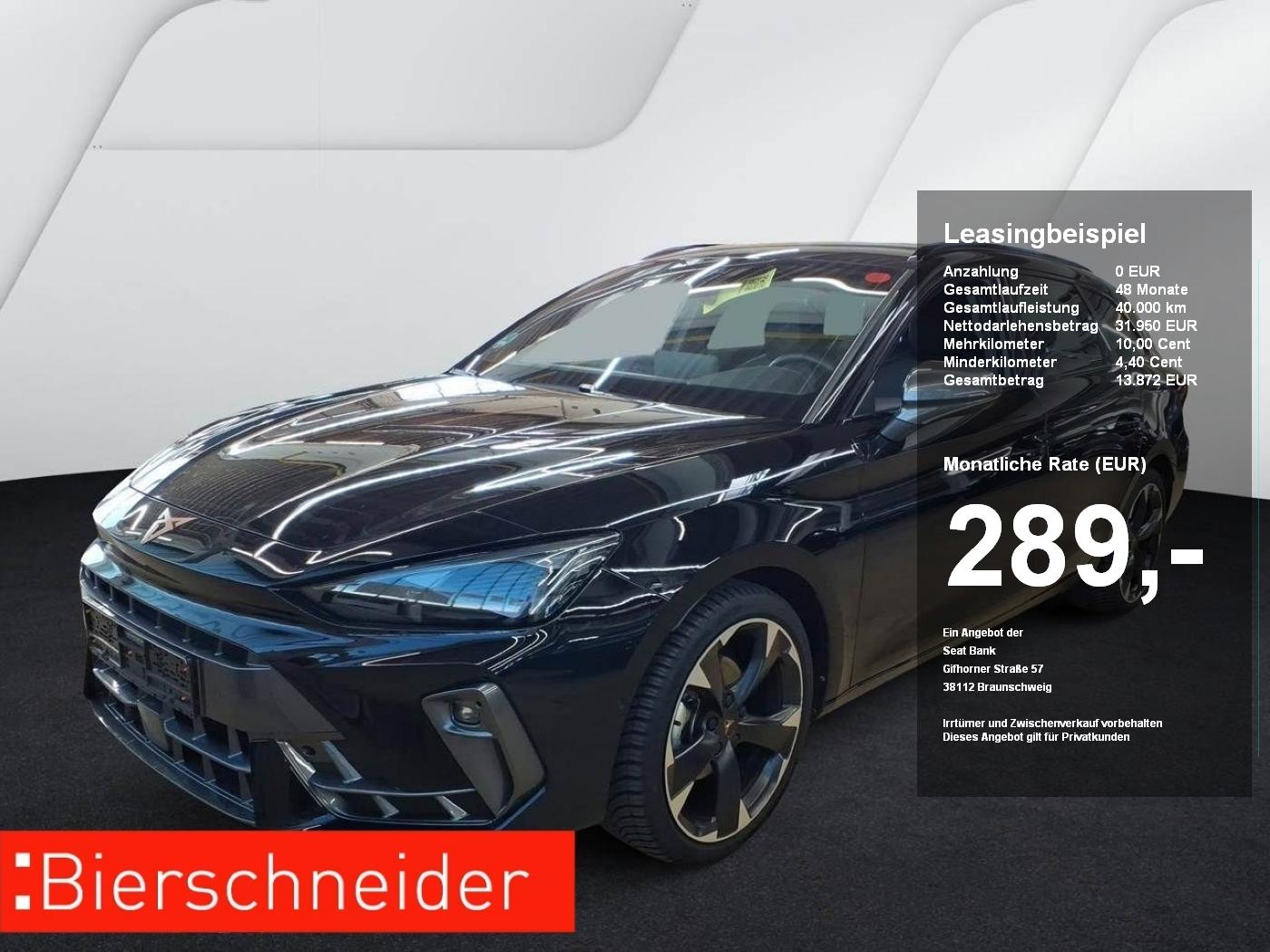 Cupra Leon SP 1.5 eTSI DSG ab 267.- EUR mtl. 1000.- An