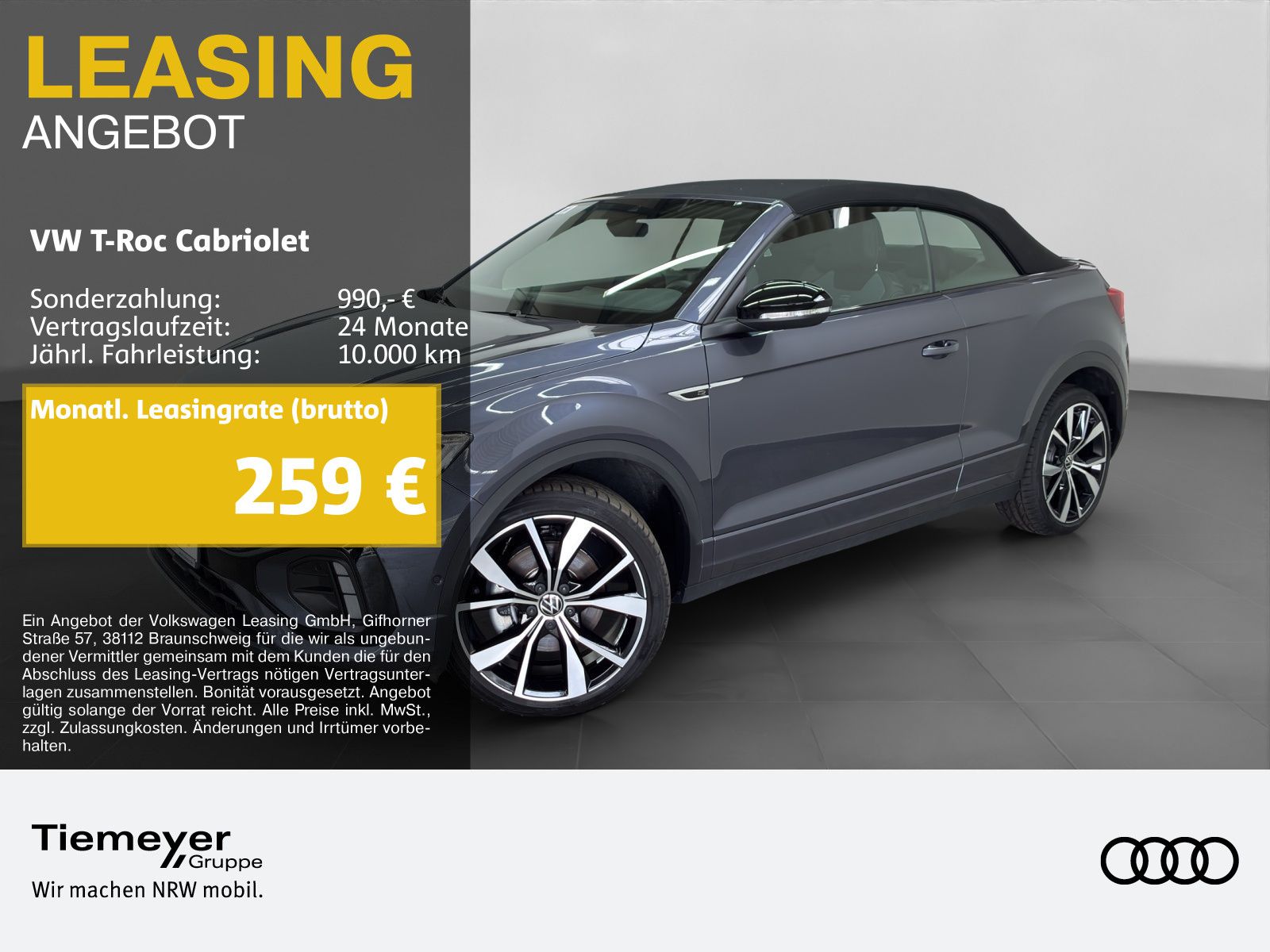 Volkswagen T-Roc Cabrio 1.5 TSI DSG R-LINE BLACK LM19 MATRI
