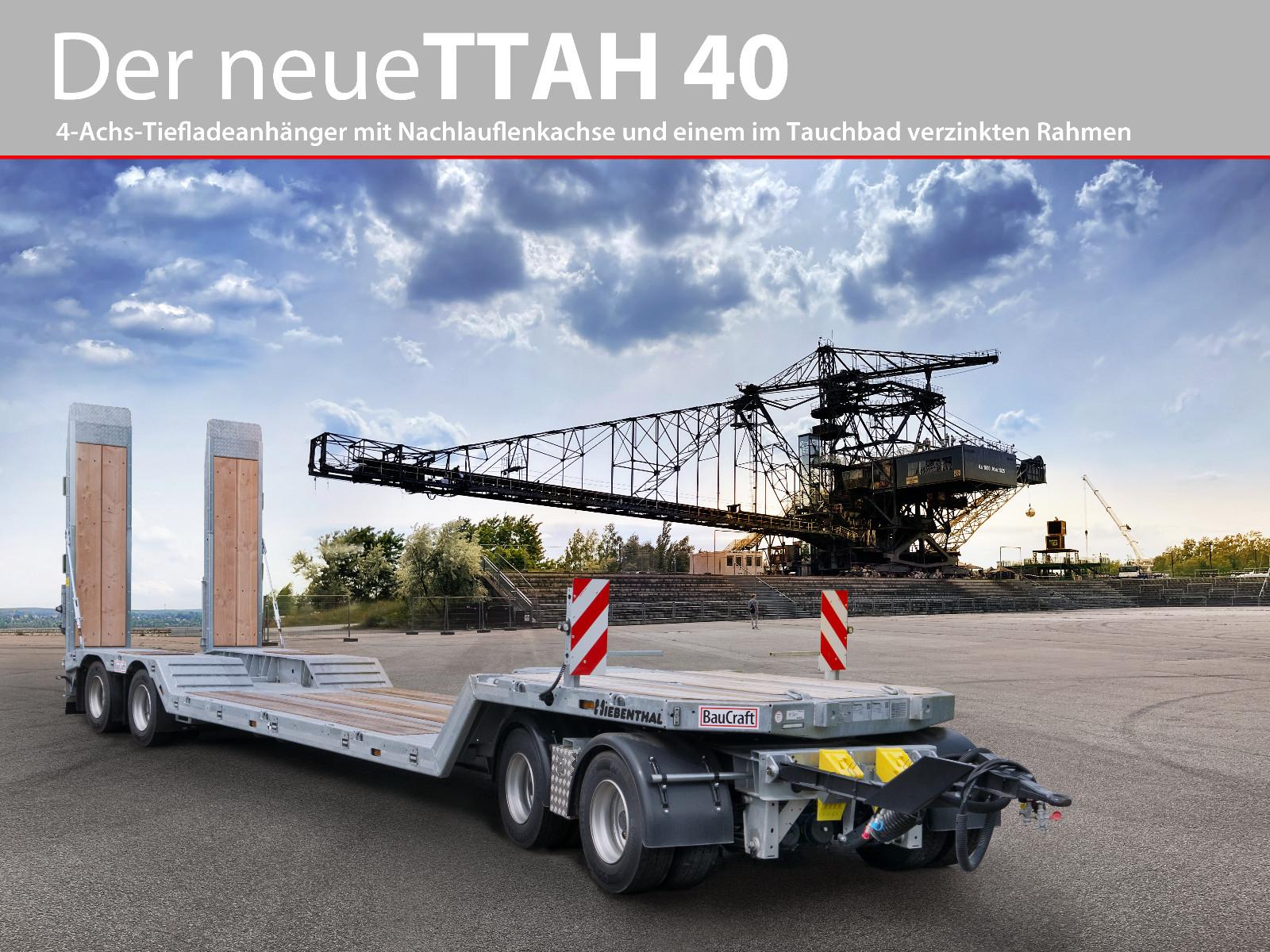 Hiebenthal TTAH 40 Tiefbett 4-Achs Tieflader Anhänger