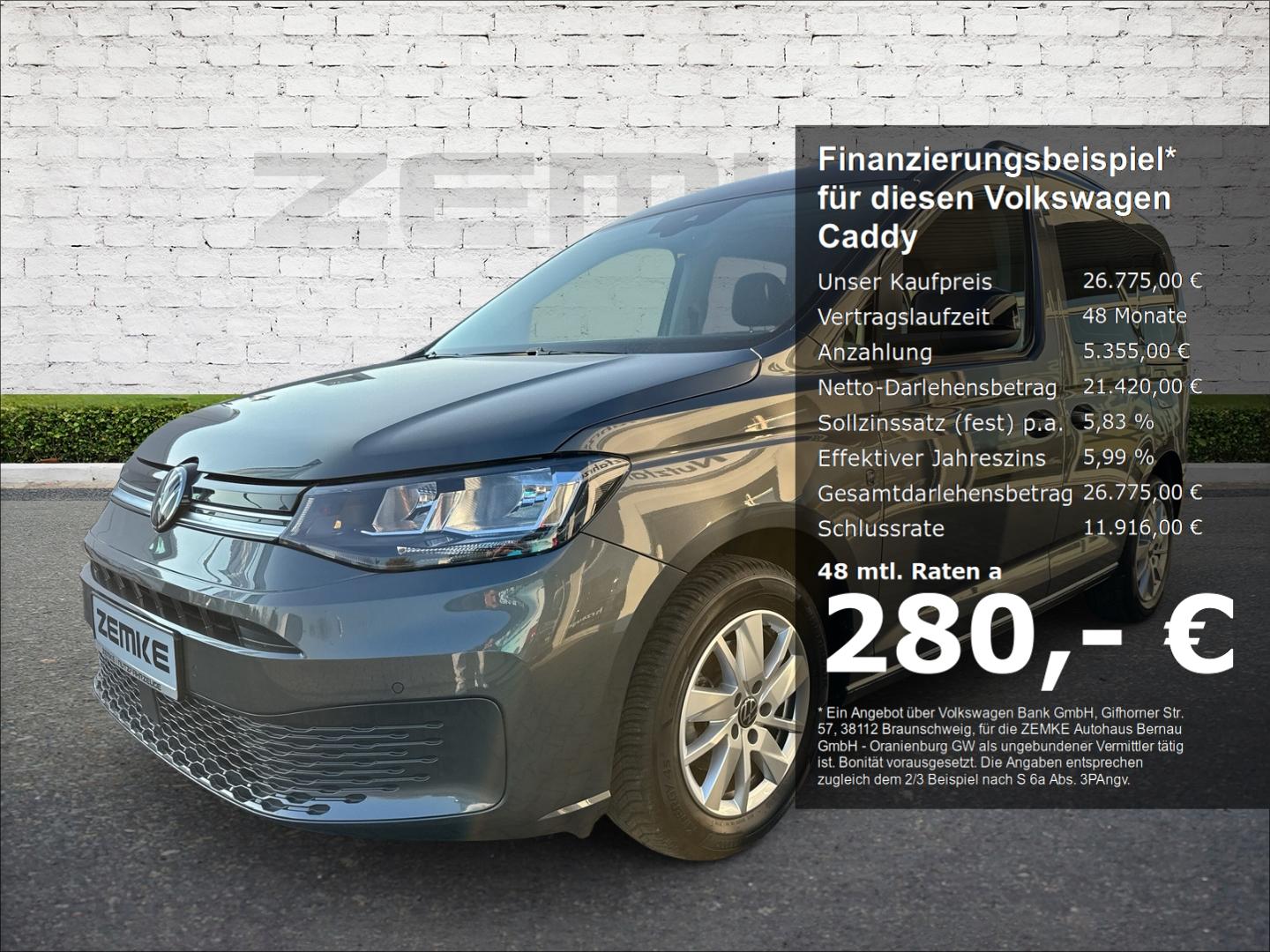 Volkswagen Caddy 2.0 TDI Life Navi ACC Mehrzonenklima Musik