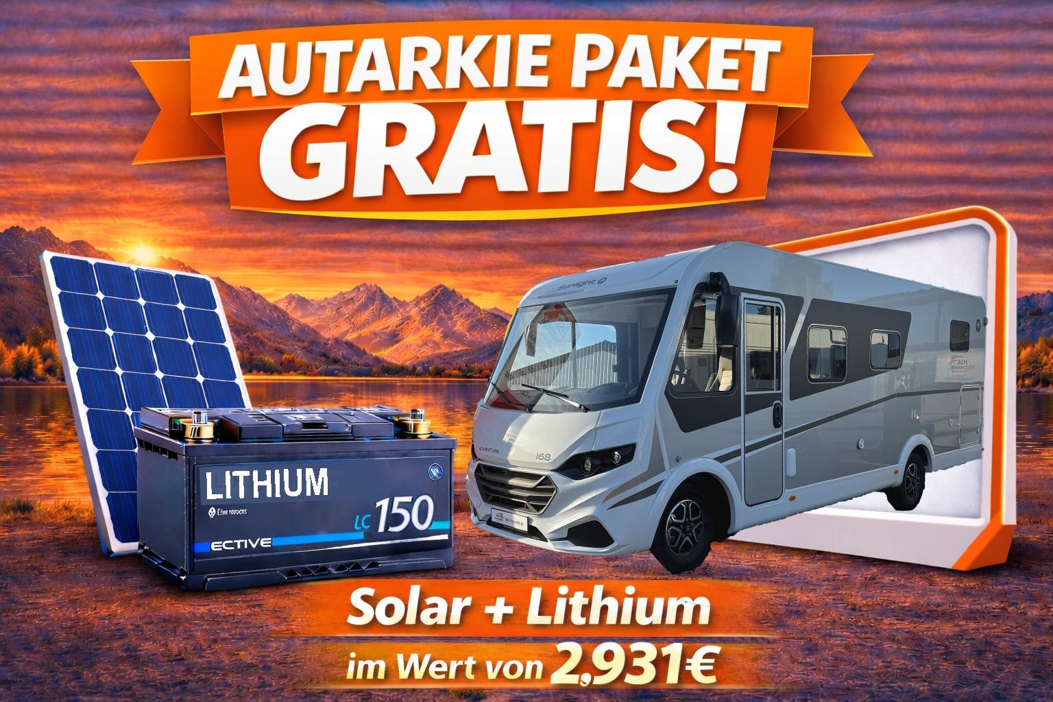 Sunlight I 68 Adventure, Navi,RFK,TV,Sat,6E,190Ah,AKTION