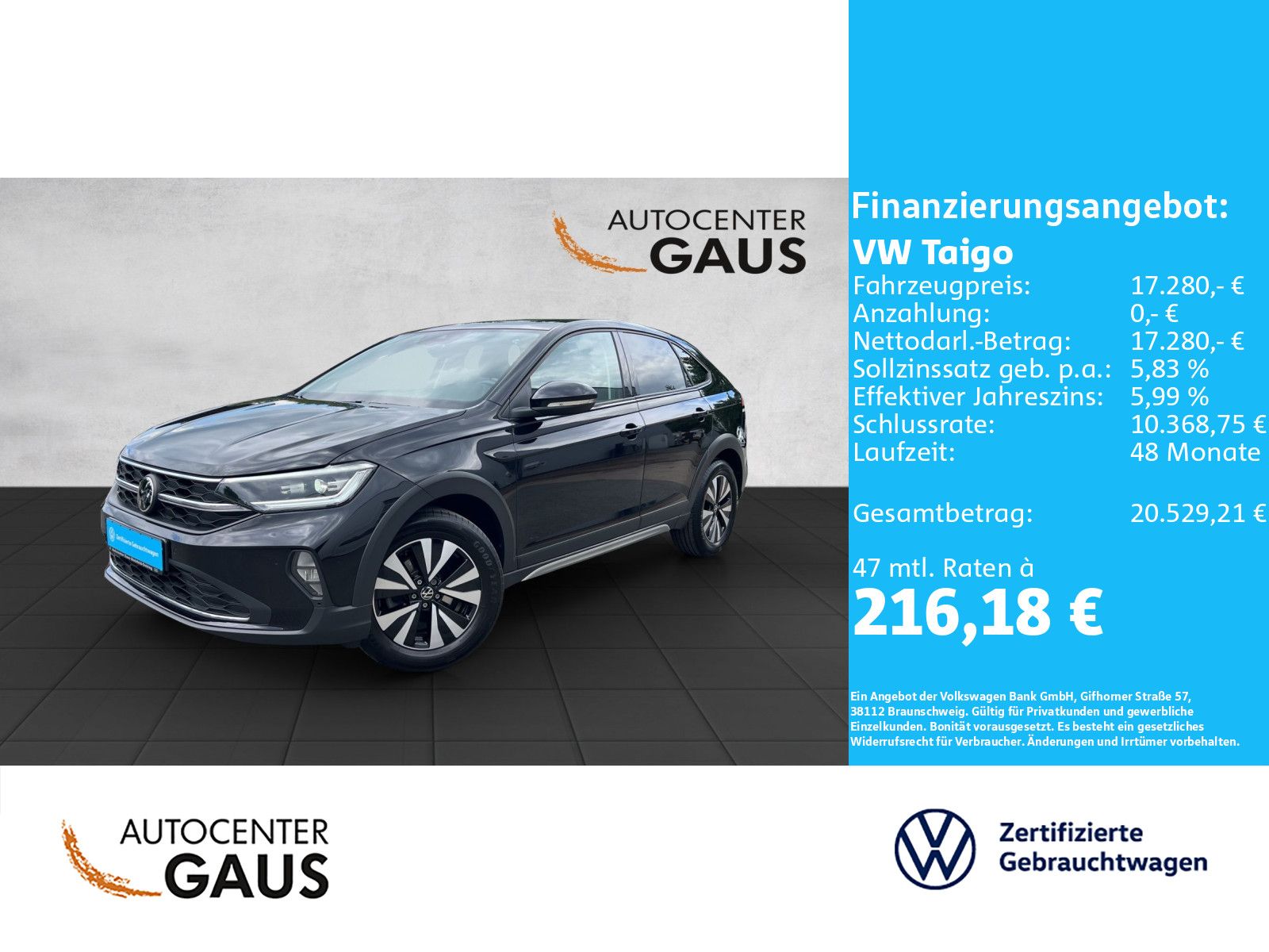 Taigo Life 1,0 l TSI OPF 70 kW (95 PS) 5-Gang