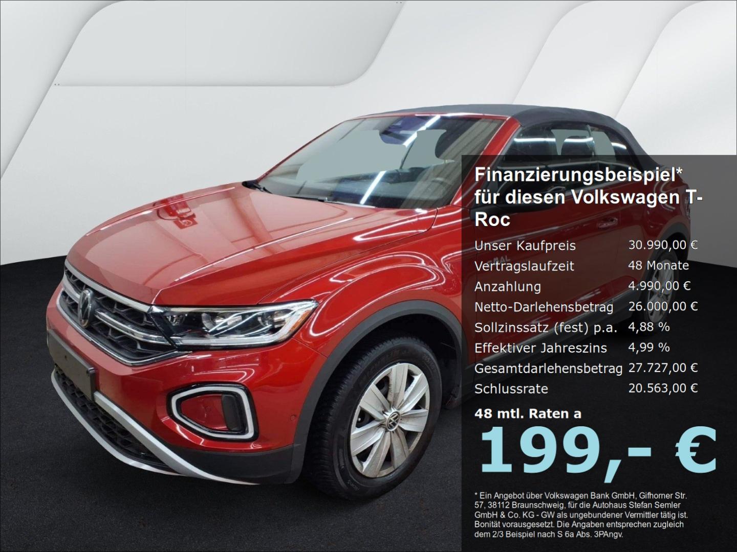 Volkswagen T-Roc Cabriolet Style Goal 1.5 DSG NAVI 2,49%