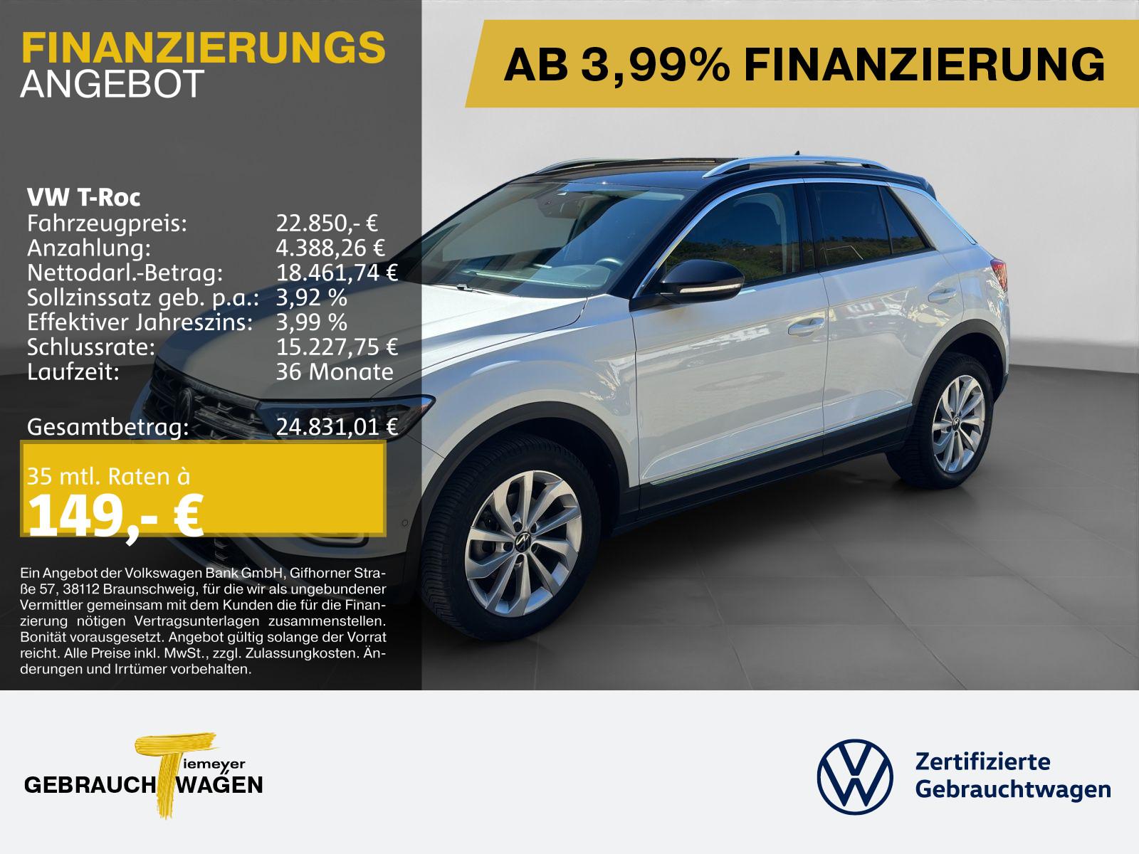 Volkswagen T-Roc 1.5 TSI STYLE GARANTIE-12.27 AHK ERGO NAVI
