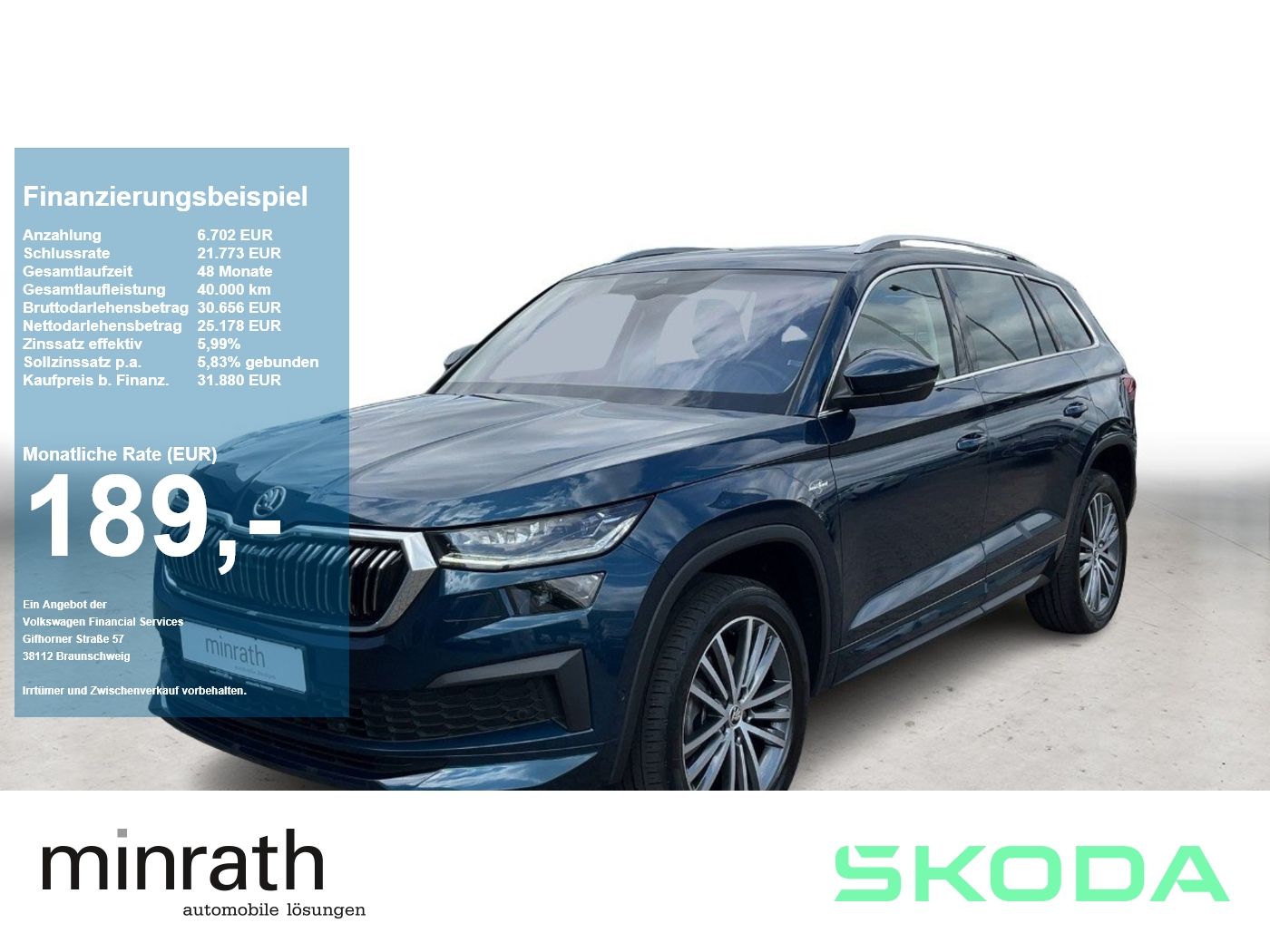Skoda Kodiaq L&K 2.0 TDI DSG MATRIX+AHK+NAVI+PANO+360