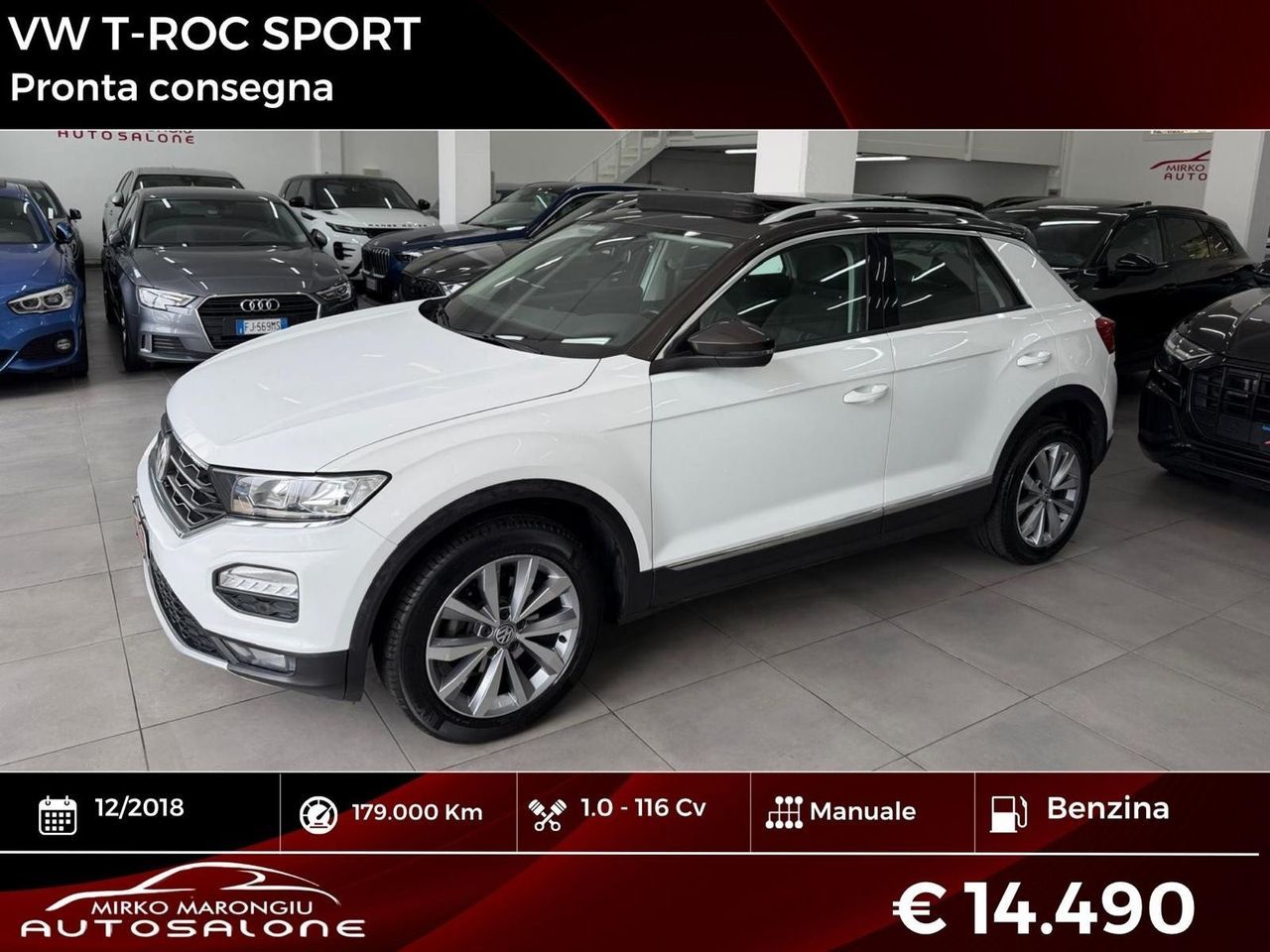VW VW T-roc 1.0 116 SPORT TETTO APRIBILE FINANZIABI