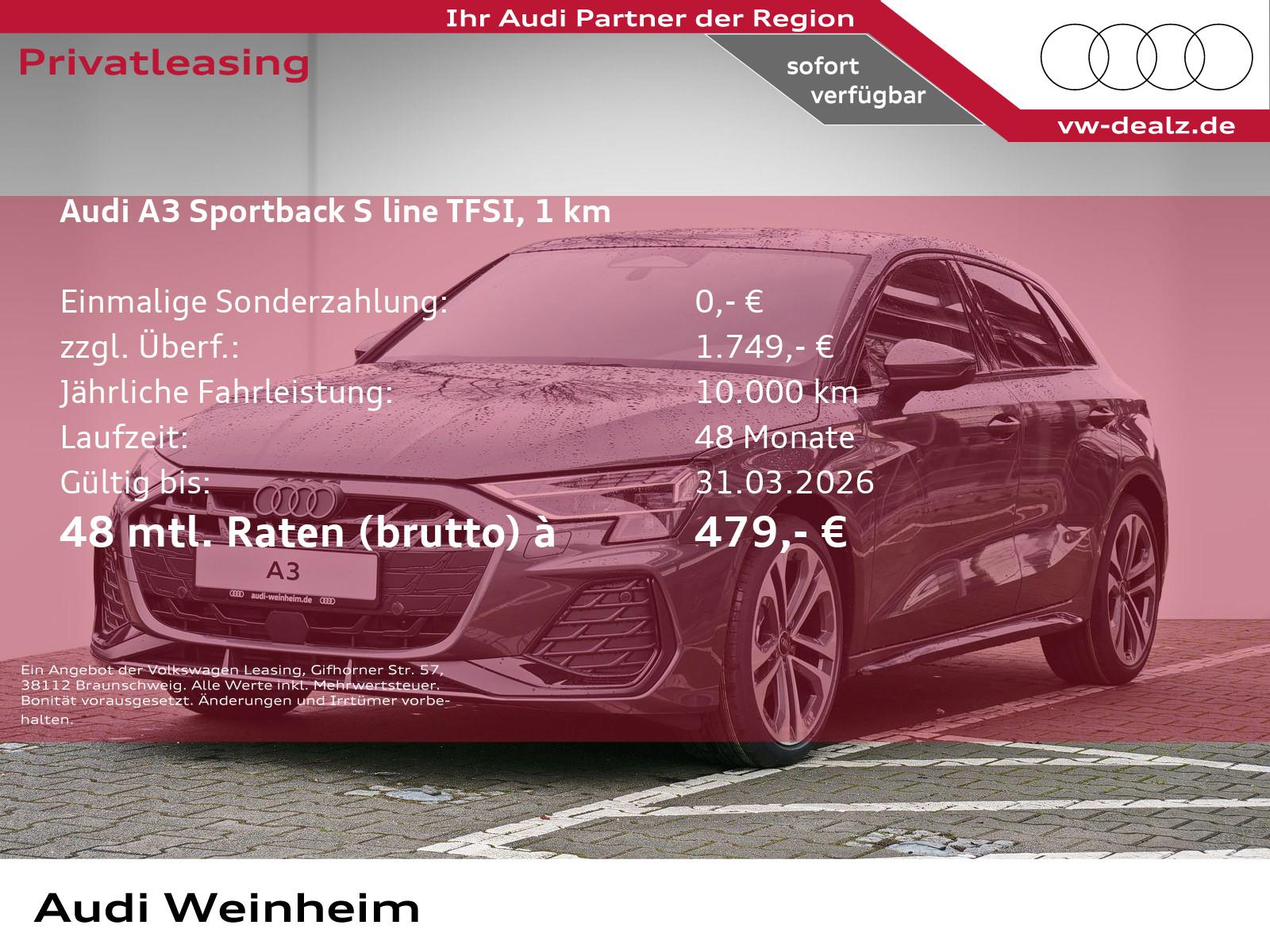 Audi A3 Sportback S line TFSI S tronic LED DAB Klima