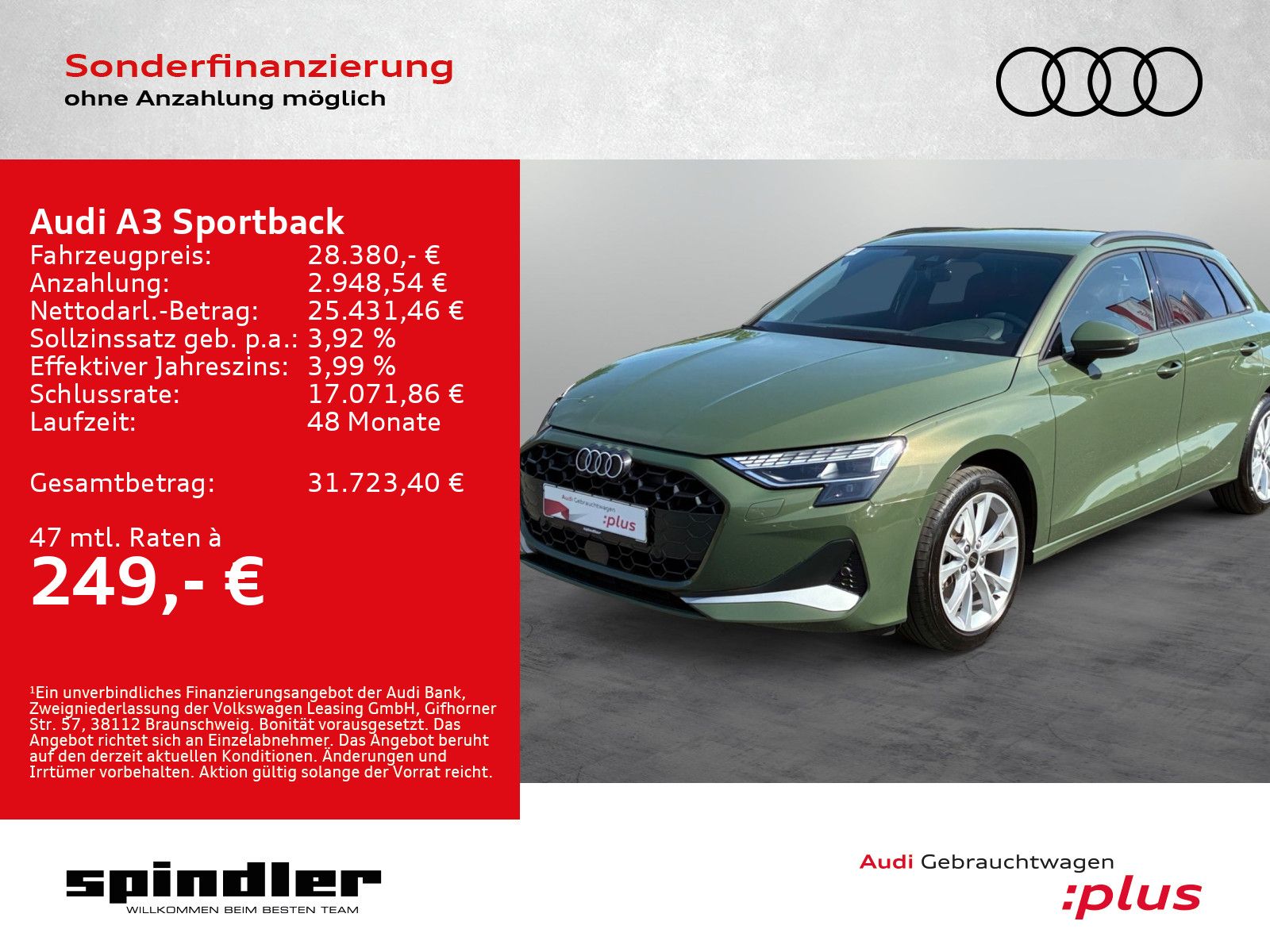 Audi A3 Sportback advanced 30TFSI S-tronic/ Navi, LED