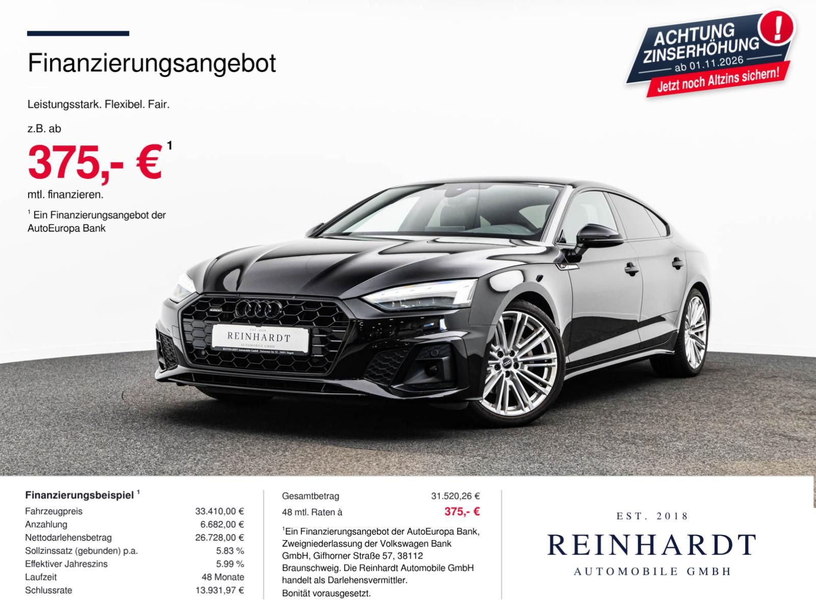 Audi A5 SPORTBACK 40TDi Q 2x S LINE BLACK MTRX KAMERA foto 1
