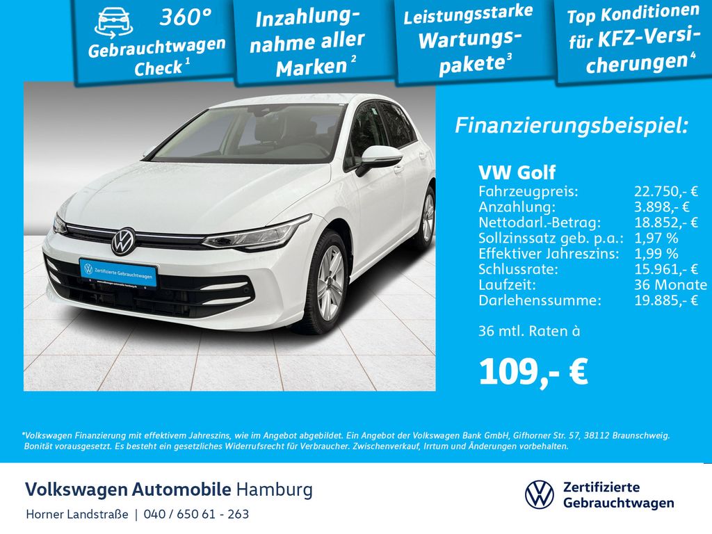 Volkswagen Golf VIII Life 1.5 TSI Sitzheizung Einparkhilfe