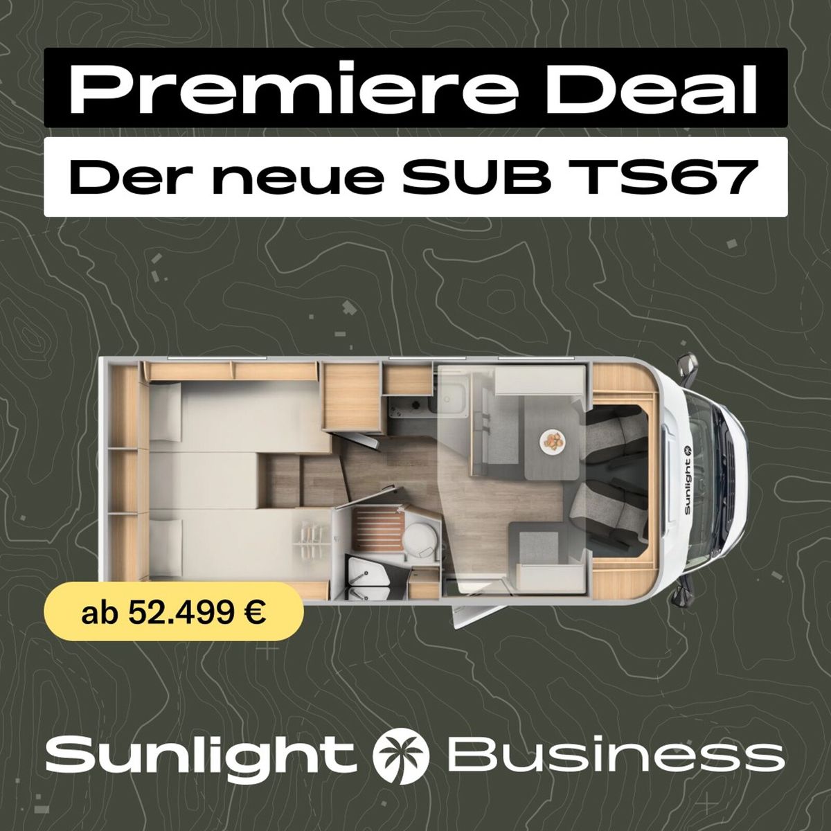 Fahrzeugabbildung Sunlight Sub TS 67 Premiere Deal, Markise, Fahrradträger