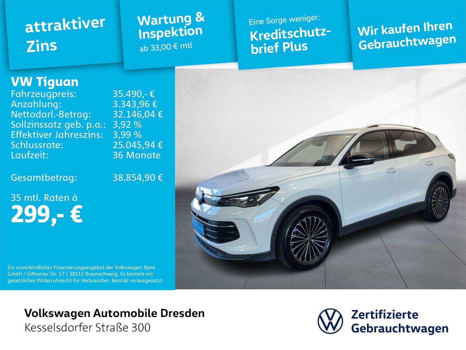 Volkswagen Tiguan 2.0 TDI DSG Life ACC AHZV Kamera LED Navi