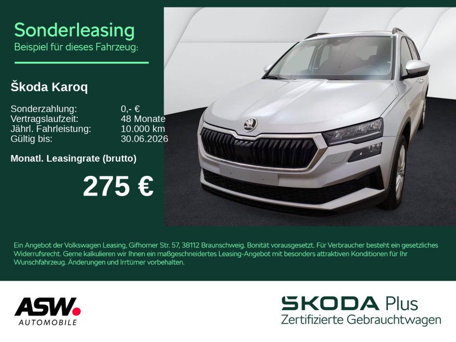 Karoq Selection 1.5 TSI DSG LED Navi RFK ACC SHZ