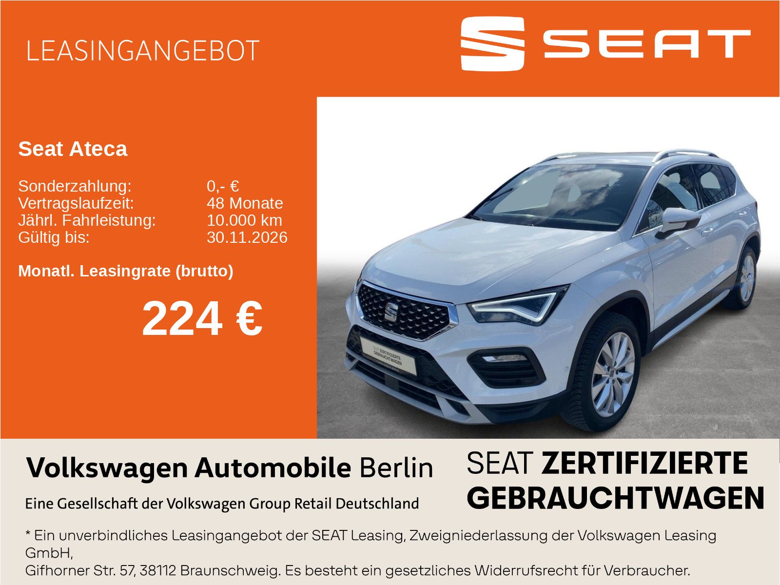 Seat Ateca 1.5 TSI DSG Xperience Navi LED SHZ PDC