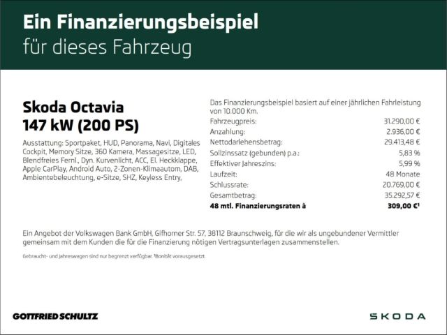 Skoda Octavia Combi 2.0 TDI DSG RS 4x4 LED NAV PAN AHK imagem 2