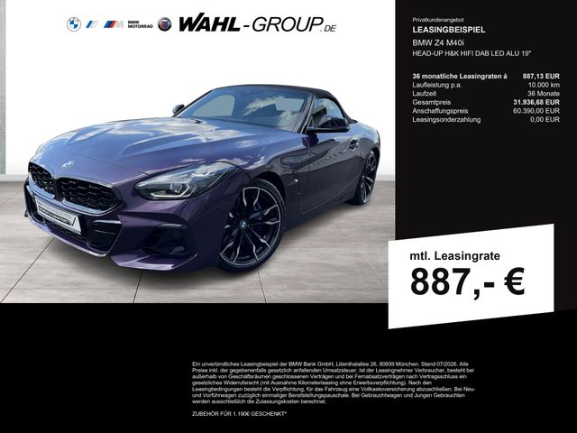 BMW Z4 M40i HEAD-UP H&amp;K HIFI DAB LED ALU 19"