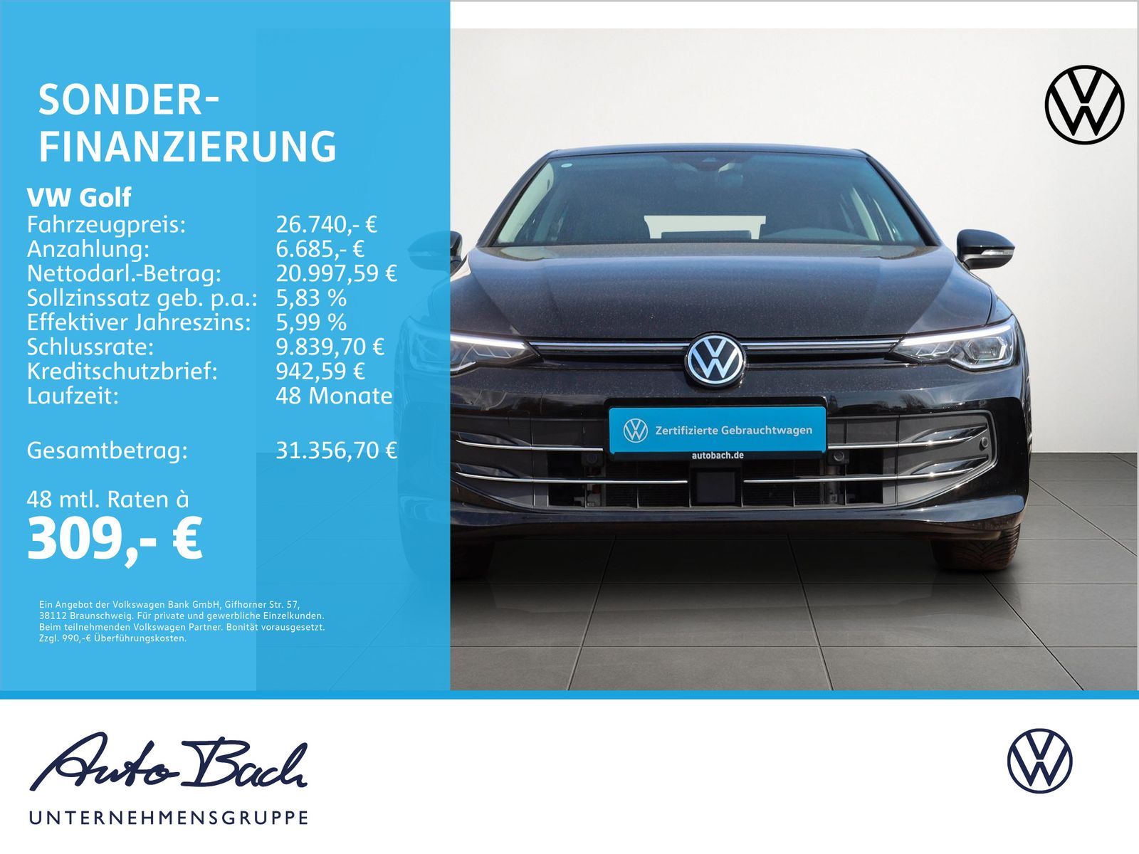 Volkswagen Golf VIII 2.0 TDI DSG Goal AHK Navi LED Rück foto 2