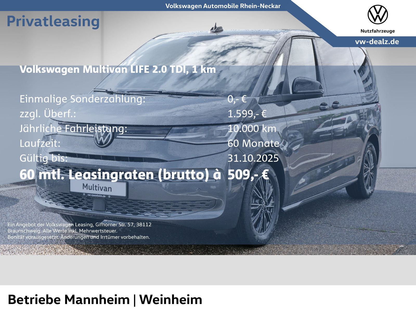 Volkswagen Multivan Life 2.0 TDI DSG AHK LED Klima APP