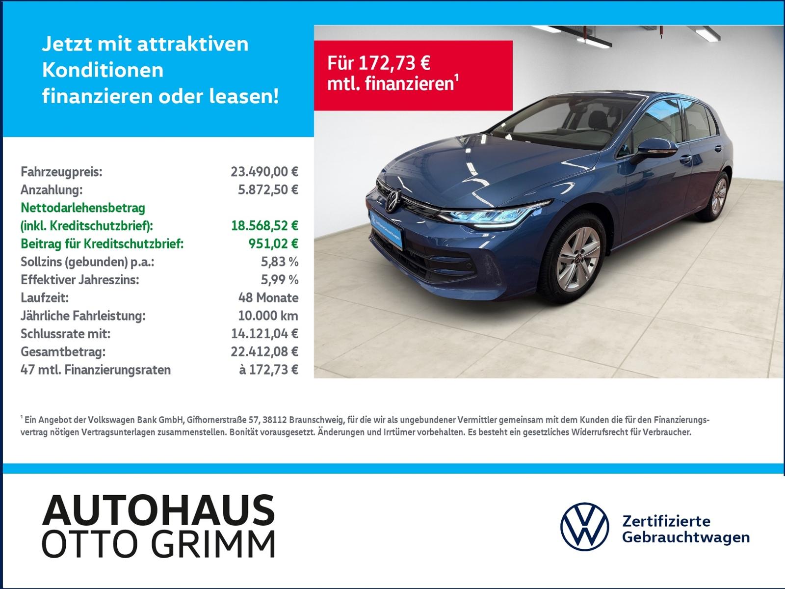 Volkswagen Golf VIII 1.5 TSI Life AHK LED Navi ACC