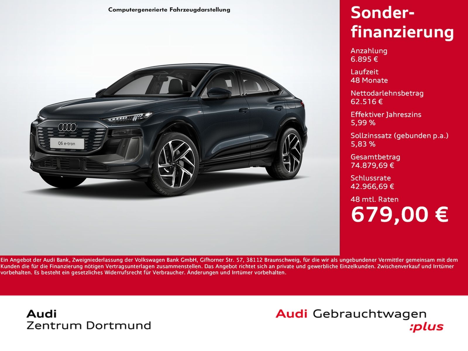 Audi Q6 e-tron Sportback quattro S LINE AHK ACC LM21 imagem 2