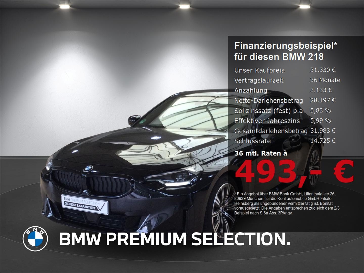 BMW 218 i Coupe Driving Assistant Sitzheizung Komfor