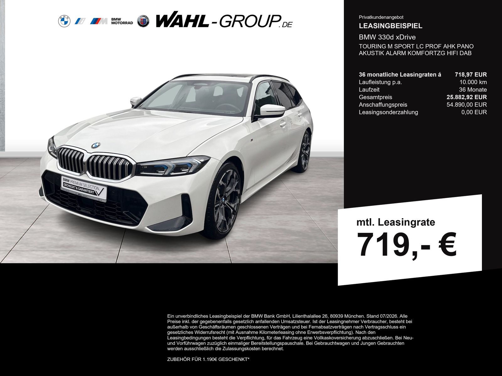 BMW 330d xDrive TOURING M SPORT LC PROF AHK PANO  AK
